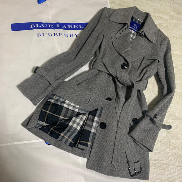 【美品】バーバリー ロングコート グレー