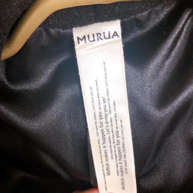 MURUA(ムルーア)のMURUA ドルマンウールコート　ロングコート　ブラック　黒 レディースのジャケット/アウター(ロングコート)の商品写真