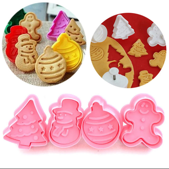新品 クリスマス クッキー型 4点セット インテリア/住まい/日用品のキッチン/食器(調理道具/製菓道具)の商品写真