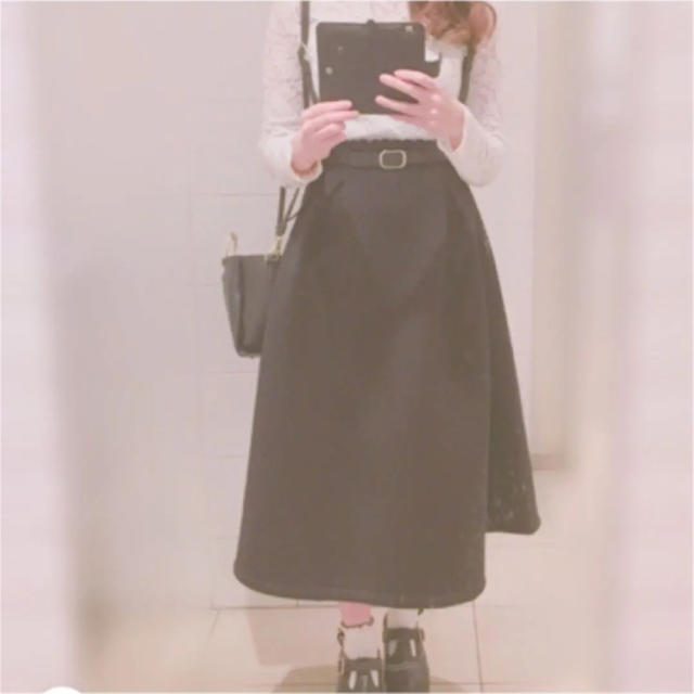 EATME(イートミー)のフリルボリュームスカート ブラック レディースのスカート(ロングスカート)の商品写真