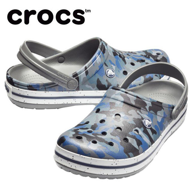 crocs(クロックス)のクロックス 26cm ブルー ブラック グレー 迷彩 サンダル カモフラージュ メンズの靴/シューズ(サンダル)の商品写真