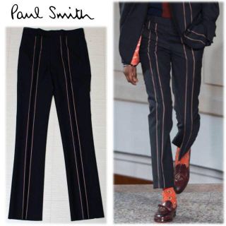 ポールスミス(Paul Smith)の《ポールスミス》新品 毛100% コントラストライン ウールパンツ M(W78)(スラックス)