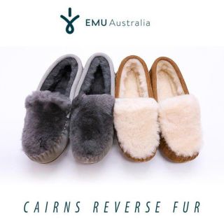 エミュー(EMU)の国内正規品　エミュー ケアンズ リバース ファー 　モカシン８(スリッポン/モカシン)