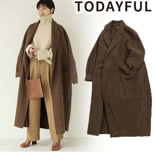 TODAYFUL(トゥデイフル)のtodayful オーバーサイズチェックコート レディースのジャケット/アウター(ロングコート)の商品写真
