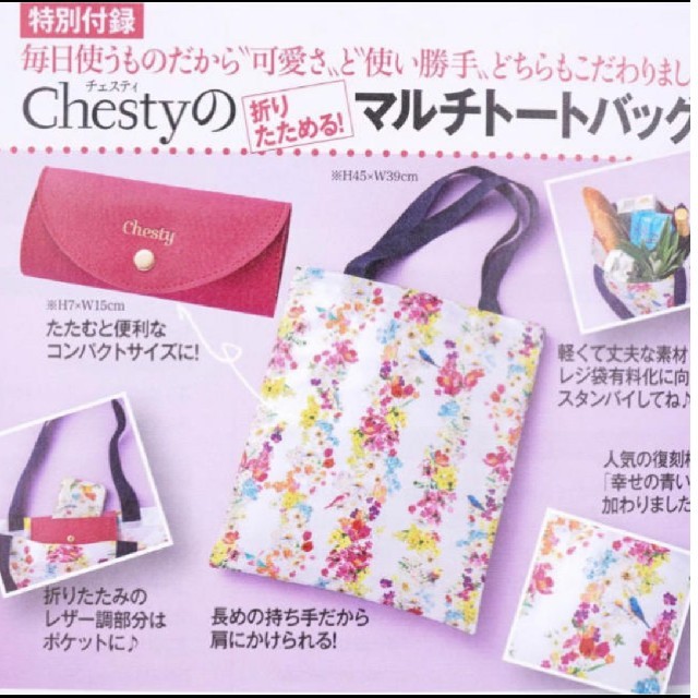 Chesty(チェスティ)の美人百花 11月号特別付録 Chesty 折りたためるマルチトートバッグ レディースのバッグ(トートバッグ)の商品写真