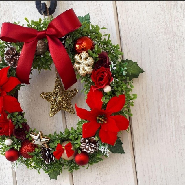ハンドメイド クリスマス リース 玄関 星 | southernexpo.com