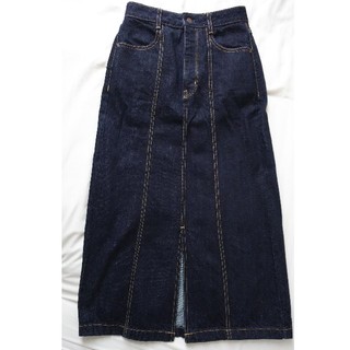 ジーユー(GU)のデニムロングスカート インディゴ long denim skirt indigo(ロングスカート)