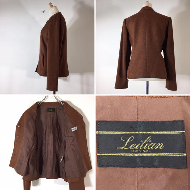 leilian - レリアン Leilian ジャケット ブラウン系 サイズ9 ウール 上品 大人の通販 by みつみつみつ's shop