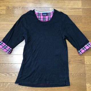 ニコルクラブフォーメン(NICOLE CLUB FOR MEN)のNicole club for men ピンクチェックがオシャレな7部丈ロンT(Tシャツ/カットソー(七分/長袖))