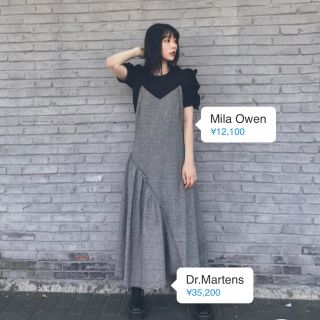 ミラオーウェン(Mila Owen)のアシンメトリーチェックワンピ(ロングワンピース/マキシワンピース)