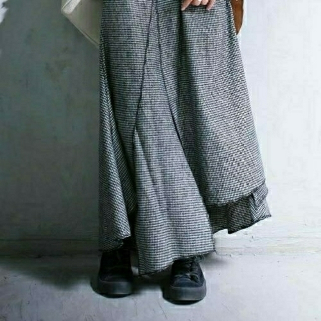antiqua(アンティカ)のantiqua 千鳥格子デザインスカート レディースのスカート(ロングスカート)の商品写真