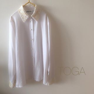 トーガ(TOGA)のTOGA古着シャツ♡パール♡ビジュー(Tシャツ(半袖/袖なし))