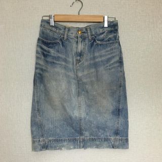 ダブルスタンダードクロージング(DOUBLE STANDARD CLOTHING)のダメージ加工デニムスカート(ひざ丈スカート)