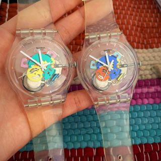 swatch 腕時計　クリア　透明　スケルト