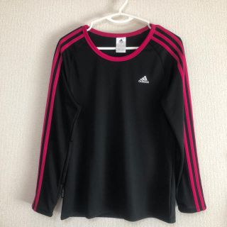 アディダス(adidas)の☆美品　adidas 長袖Tシャツ　ブラック＋ピンク　F フリーサイズ(Tシャツ(長袖/七分))