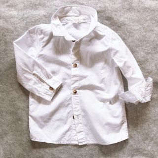 エイチアンドエム(H&M)のコットン白シャツ 80㎝(シャツ/カットソー)