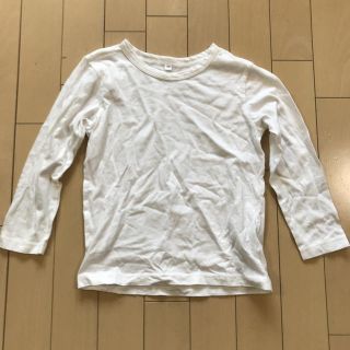 ムジルシリョウヒン(MUJI (無印良品))の子供服　無印良品　長袖シャツ　白(Tシャツ/カットソー)