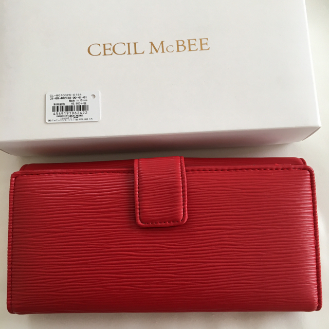 CECIL McBEE(セシルマクビー)の新品 セシルマクビー 長財布 ウォレット レッド 赤色 レディースのファッション小物(財布)の商品写真