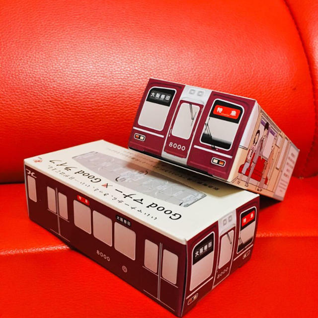 阪急電車 ミニ箱ティッシュ　2個セット キッズ/ベビー/マタニティのおもちゃ(電車のおもちゃ/車)の商品写真