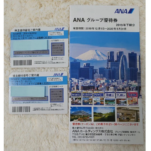 ANA(全日本空輸)(エーエヌエー(ゼンニッポンクウユ))の全日空(ANA) 株主優待券２枚と冊子 チケットの優待券/割引券(その他)の商品写真