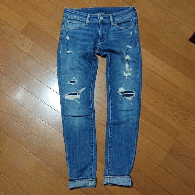 Denim & Supply Ralph Lauren(デニムアンドサプライラルフローレン)のラルフローレン denim&supply ダメージ パッチワーク スキニーデニム レディースのパンツ(デニム/ジーンズ)の商品写真