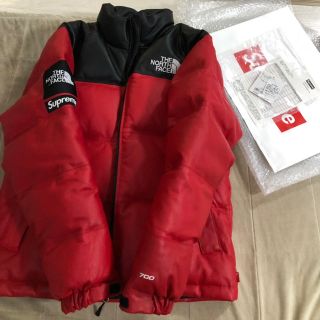 シュプリーム(Supreme)のSサイズ supreme northface Leather Nuptse (ダウンジャケット)