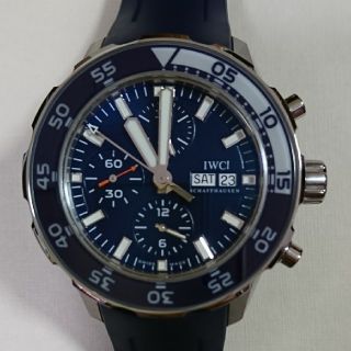 インターナショナルウォッチカンパニー(IWC)の超美品 IWC アクアタイマー クロノグラフ ネイビー文字盤 メンズ 腕時計(腕時計(アナログ))