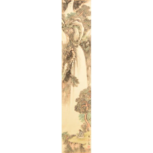 檣山 人物 山水 手巻き画絵巻 彩色 画軸 紙本 立軸 肉筆 WWKK121 2
