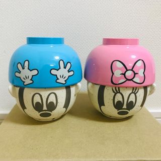 ディズニー(Disney)のミッキー&ミニー お茶碗・汁椀 ペアセット(食器)