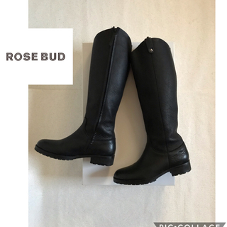 ローズバッド(ROSE BUD)のトクトク様専用   ローズバッド＊牛革 ロングブーツ ブラック(ブーツ)