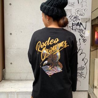 ロデオクラウンズワイドボウル(RODEO CROWNS WIDE BOWL)のブラック RCS SHIBUYA109店 再リニューアルオープン記念限定ロンT(Tシャツ(長袖/七分))