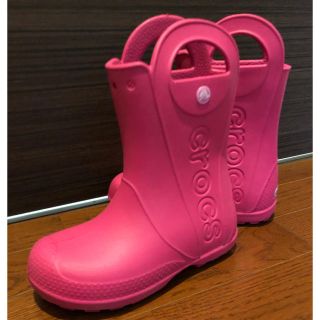 クロックス(crocs)の新品◆crocsクロックス◆長靴 キッズ◆ピンク 21cm◆送料無料〜(レインブーツ/長靴)