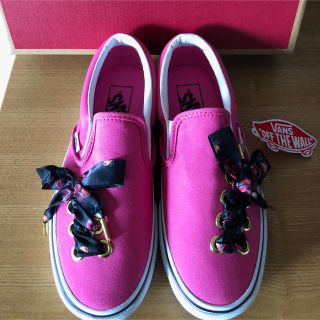 ヴァンズ(VANS)のVANS スニーカー ピンク☆リボンがポイント♪22センチ(スニーカー)