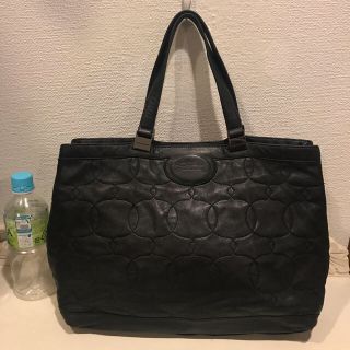 ロンシャン(LONGCHAMP)のロンシャン本革ショルダートートバッグ　ブラック(トートバッグ)