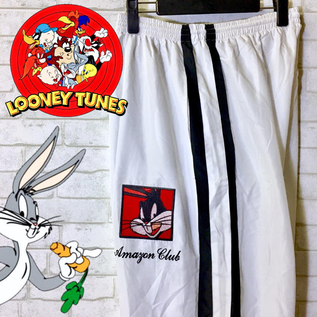 【Looney Tunes】バッグスバニー ジャージ トラックパンツ/ホワイト