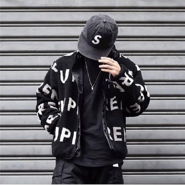 Supreme Reversible Logo Fleece Jacket L Black フリースジャケット ...