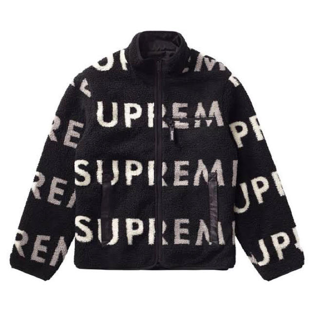 Supreme(シュプリーム)の黒M Supreme Reversible Logo Fleece Jacket メンズのジャケット/アウター(ブルゾン)の商品写真