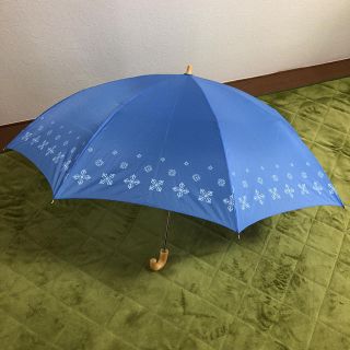 レディース傘　雨傘　折りたたみ　青(傘)