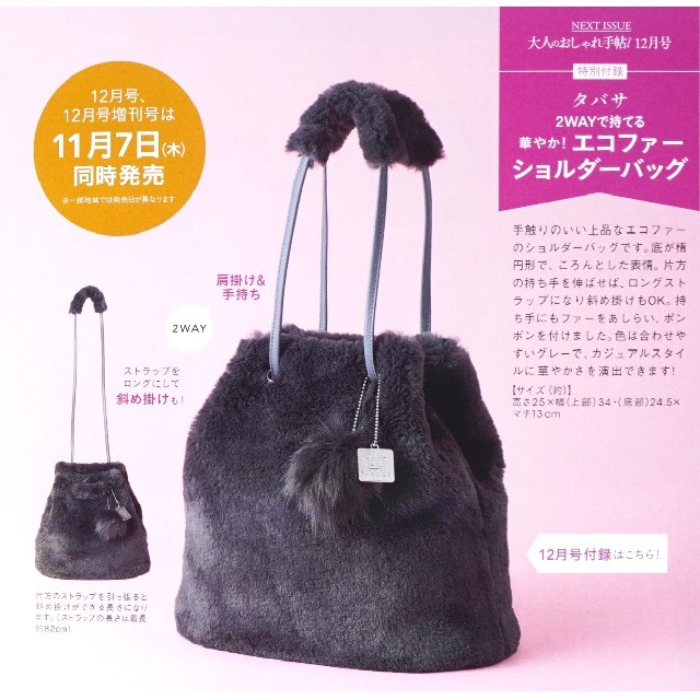 宝島社(タカラジマシャ)の処分します！新品★大人のおしゃれ手帖♡12月号 レディースのバッグ(ショルダーバッグ)の商品写真