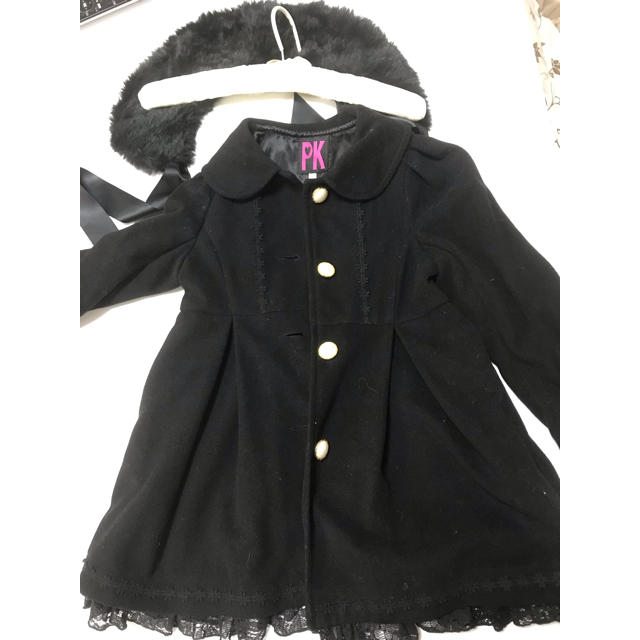 ファー付き120㎝コート女の子 キッズ/ベビー/マタニティのキッズ服女の子用(90cm~)(コート)の商品写真