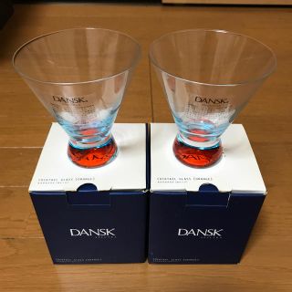 ダンスク(DANSK)の【未使用】DANSK カクテルグラス ペアセット オレンジ  ダンスク(グラス/カップ)