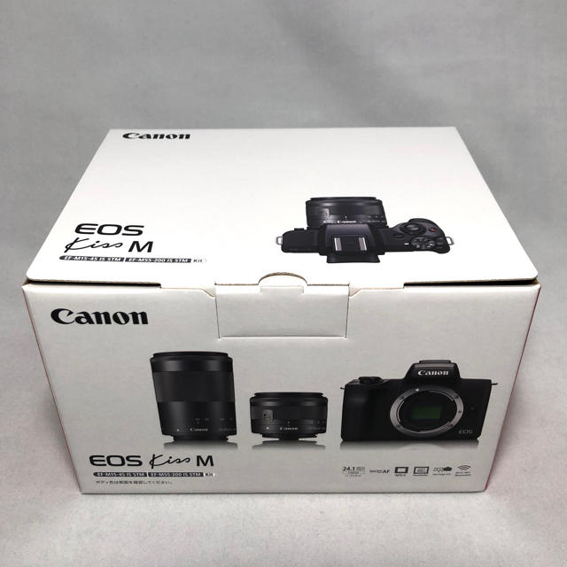 新品未使用 Canon  EOS Kiss M レンズキット ブラック 保証付き