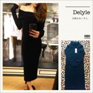 デイライルノアール(Delyle NOIR)のDelyle♡オフタートルリブニットロングマキシワンピ(ロングワンピース/マキシワンピース)