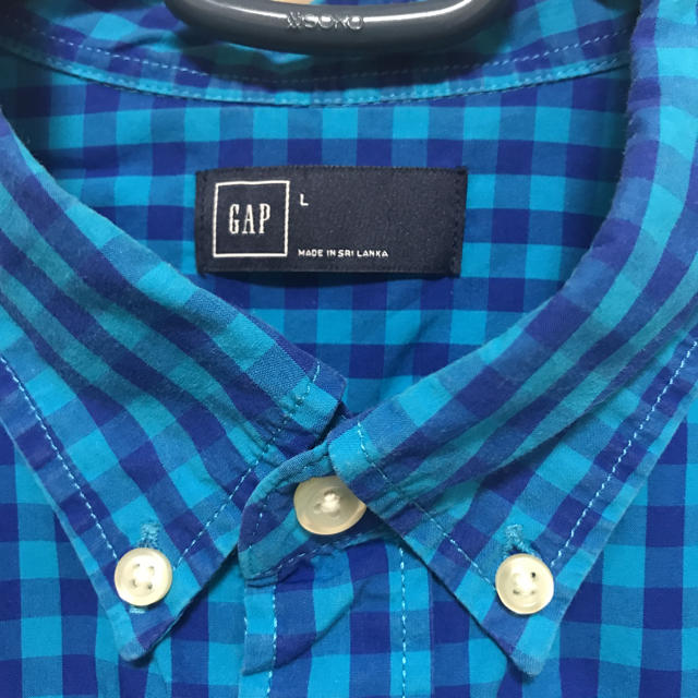 GAP(ギャップ)のギャップ(GAP) ボタンダウンシャツ チェック柄 春夏物 ブルー ユニセックス メンズのトップス(シャツ)の商品写真