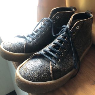 コムデギャルソン(COMME des GARCONS)のコムデギャルソンオム ビンテージ加工レザー ハイカット スニーカー 26.5㎝(スニーカー)