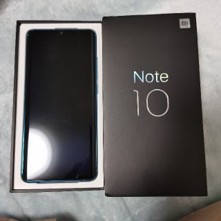 アンドロイド(ANDROID)の1億画素カメラ Xiaomi Mi Note 10 グリーン　超美品(スマートフォン本体)