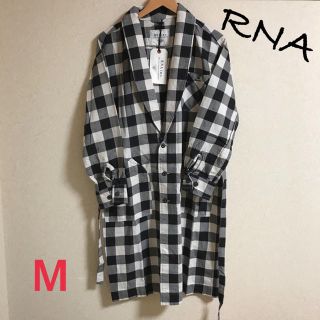 アールエヌエー(RNA)の新品　RNA レディース　チェックロングガウン　シャツワンピ　M(ガウンコート)