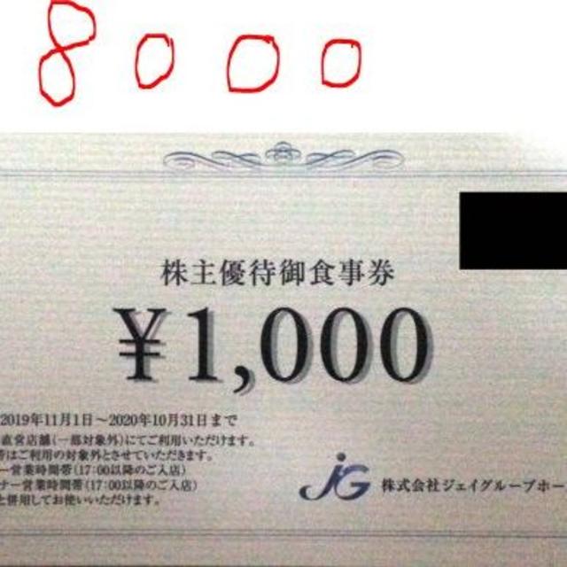 ジェイグループホールディングス 株主優待 8000円分