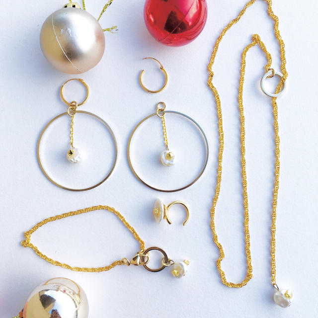 freshwater pearl gold Christmas coffret