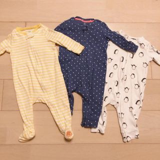 ベビーギャップ(babyGAP)のロンパース3枚セット baby gap 60cm 3-6m(ロンパース)